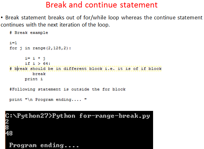 Lessons On Python With Example Break Continue Pass Lessons2all